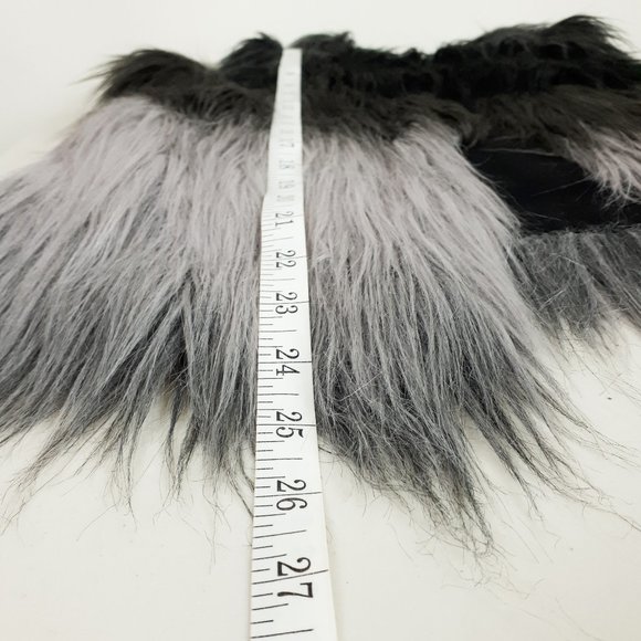 ABS Allen Schwartz Black Grey Ombre Fun Fur Vest - Picture 7 of 13
